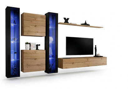 Meubles de vie Ensemble complet de meubles muraux Armoire Murale Ensemble de meubles de placard suspendu Vitrine d'exposition Mobilier