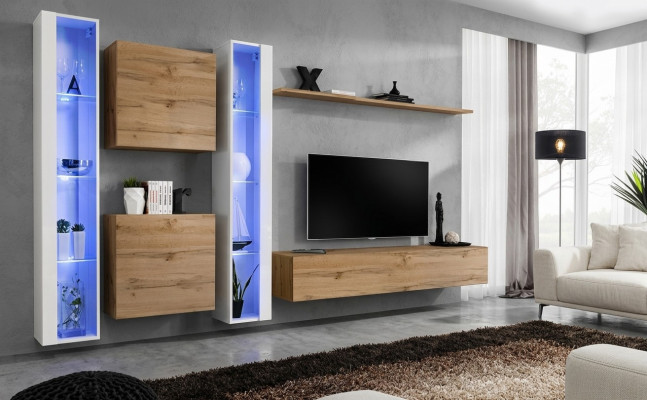 Meubles de salon Armoire murale Meuble TV Brun Buffet latéral Mobilier complet