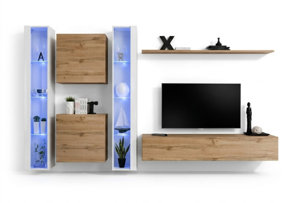 Meubles de salon Armoire murale Meuble TV Brun Buffet latéral Mobilier complet