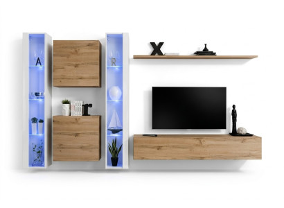 Meubles de salon Armoire murale Meuble TV Brun Buffet latéral Mobilier complet