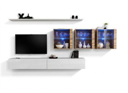Mur complet Mobilier Meuble mural Moderne Mobilier de salon Meuble TV design bas