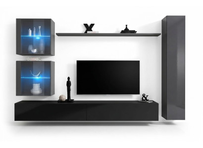Ensemble de salon de luxe 6 pièces, meuble design murale 3x, meuble TV