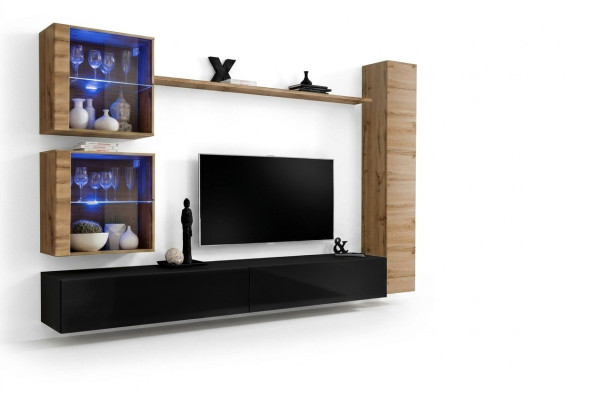 Meubles de salon design Armoire murale Armoire murale Étagère Ensemble de meubles TV bas, 6 pièces.