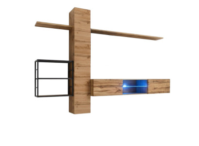 Armoire murale de luxe Mobilier Ameublement Mobilier de salon Marron 3x Étagères murales