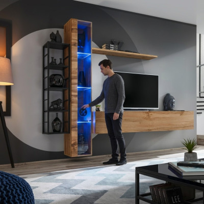Braun Designer Unité Murale de Luxe Salon Complet Mobilier Ensemble Buffet Meuble