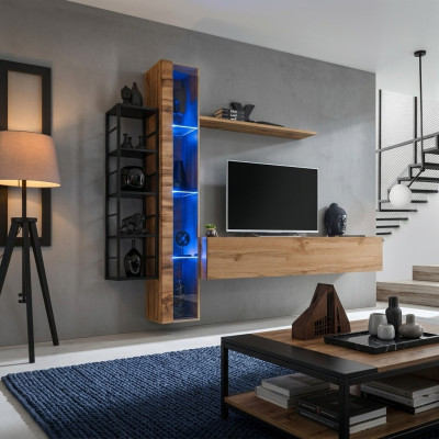 Braun Designer Unité Murale de Luxe Salon Complet Mobilier Ensemble Buffet Meuble