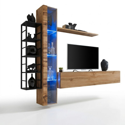 Braun Designer Unité Murale de Luxe Salon Complet Mobilier Ensemble Buffet Meuble