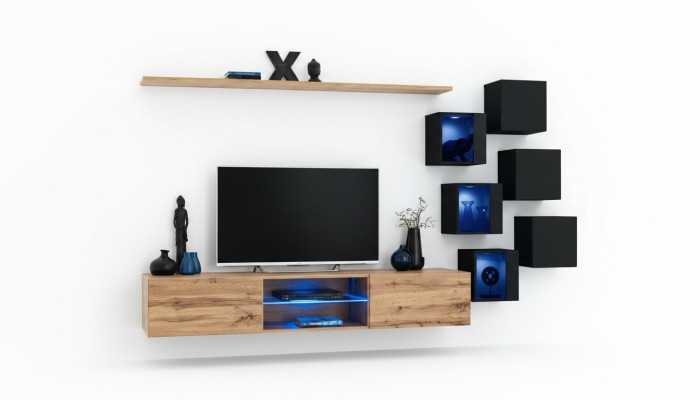 Unité murale étagères marron buffet armoire murale de luxe nouvelle télévision basse en bois meuble
