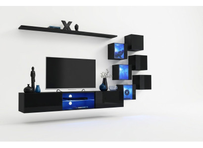 Meuble TV design suite de luxe moderne avec étagères complètes