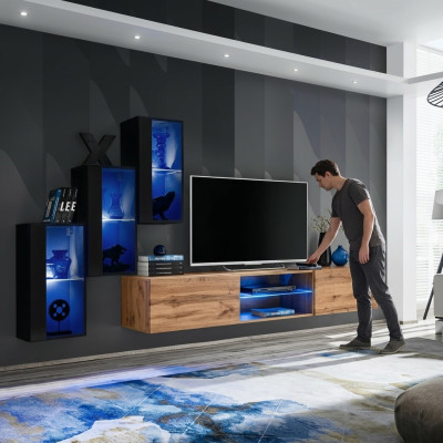 Salon Mobilier de luxe Unité murale complète Ameublement design Meubles en bois