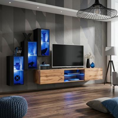 Salon Mobilier de luxe Unité murale complète Ameublement design Meubles en bois