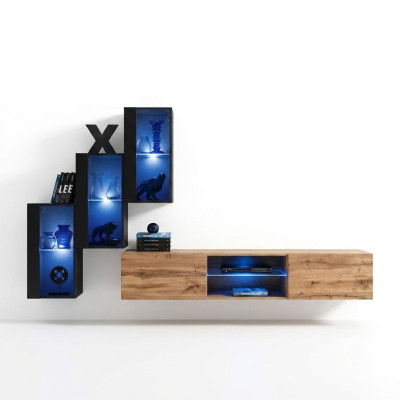 Salon Mobilier de luxe Unité murale complète Ameublement design Meubles en bois