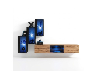 Salon Mobilier de luxe Unité murale complète Ameublement design Meubles en bois