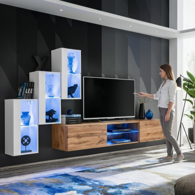 Salon nouvelle unité murale Mobilier Moderne Meuble TV moderne bas murale