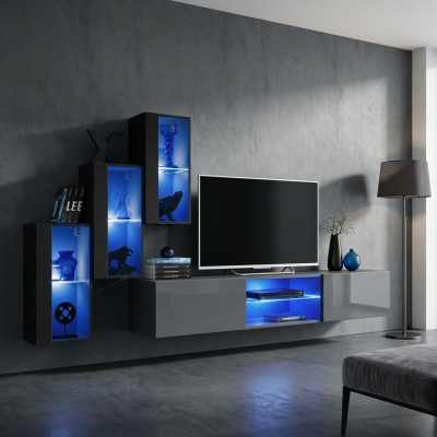 Ensemble de 4 pièces Unité murale 210 cm Mobilier Mobilier Nouveau meuble mural moderne