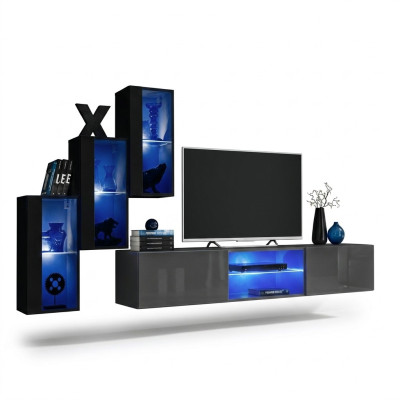 Ensemble de 4 pièces Unité murale 210 cm Mobilier Mobilier Nouveau meuble mural moderne