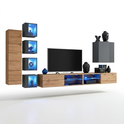 Ensemble mural 320 cm meuble mural TV buffet bas Buffet moderne Meuble de salon