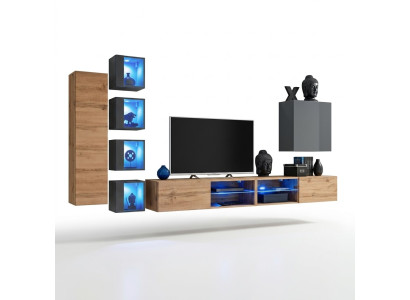 Ensemble mural 320 cm meuble mural TV buffet bas Buffet moderne Meuble de salon