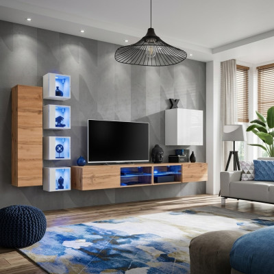 Mobilier design moderne Étagères murales Meuble TV Buffet bas Armoire murale Penderie suspendue Mobilier en bois