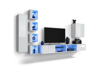 Unité murale moderne, armoire suspendue, meuble TV design, meuble bas mural, armoire en bois, nouveau mobilier