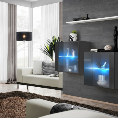 Meuble de salon de luxe complet Ensemble mural en bois Mobilier mural Armoire murale Étagère murale