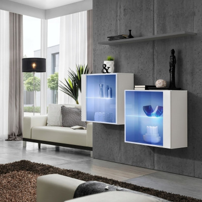 Unité murale Armoire Design moderne Armoires Meubles de salon Étagère murale