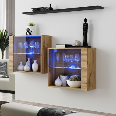 Meubles modernes Unité murale de luxe 130 cm Salon Ameublement Ensemble complet de 3 pièces.