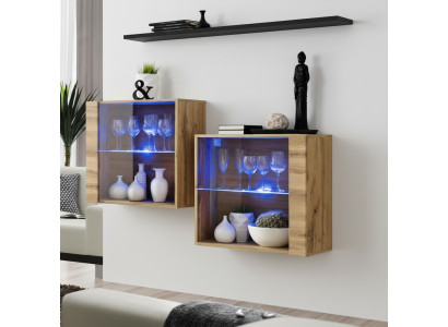 Meubles modernes Unité murale de luxe 130 cm Salon Ameublement Ensemble complet de 3 pièces.