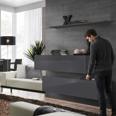 Meubles de salle de séjour de luxe du concepteur complet d'unité murale moderne 3tlg.