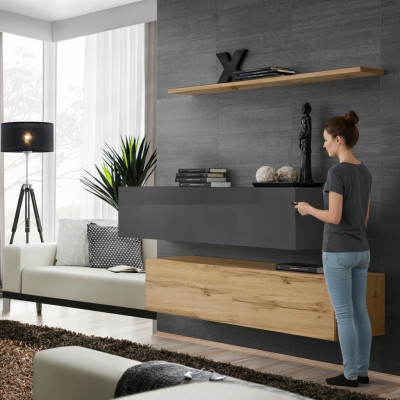 Ensemble moderne de meubles de salle à manger, design d'ameublement de buffet, ensemble mural salon suite de luxe 3 pièces