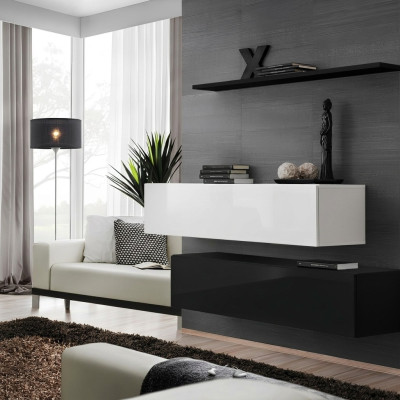 Salon Ensemble de meubles de designer Armoires noires Mur étagère Meubles modernes neufs