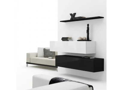 Salon Ensemble de meubles de designer Armoires noires Mur étagère Meubles modernes neufs