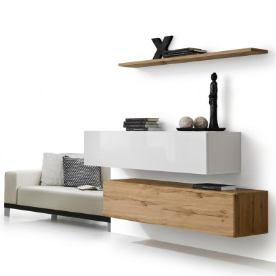 Designer d'ameublement Brown 2x Armoire murale Ensemble de meubles en bois de luxe Mobilier de salon