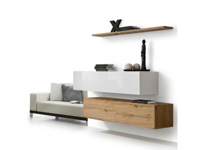 Designer d'ameublement Brown 2x Armoire murale Ensemble de meubles en bois de luxe Mobilier de salon