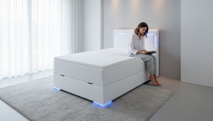 Chambre Lit Rembourrage Mobilier Luxueux Ameublement neuf Design Moderne