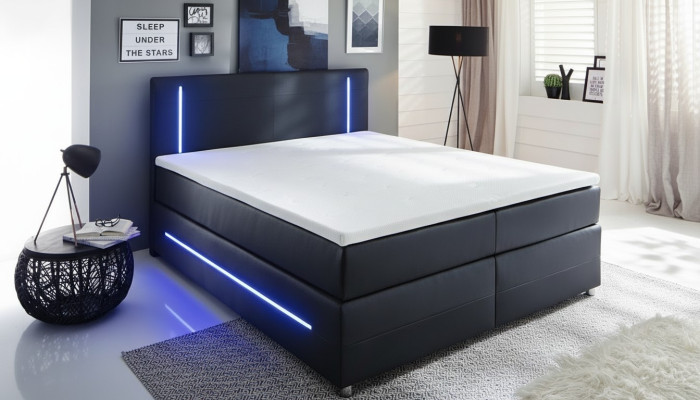 Chambre de luxe moderne, lit double de designer, lit 180x200cm, nouveau design.