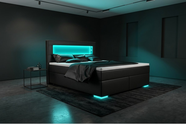 Chambre Lit Textile Luxe Rembourrage Ameublement 180x200 Meubles Lit double neuf