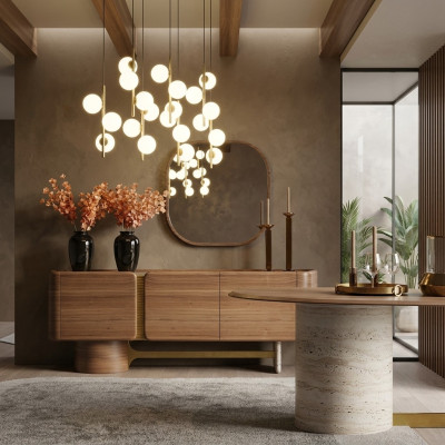 Enfilade Commode Suite Enfilade Miroir Bois Marron Mobilier Design Ensemble