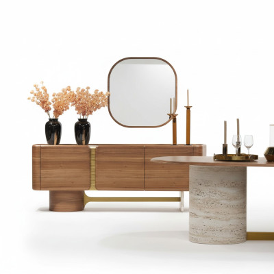 Enfilade Commode Suite Enfilade Miroir Bois Marron Mobilier Design Ensemble