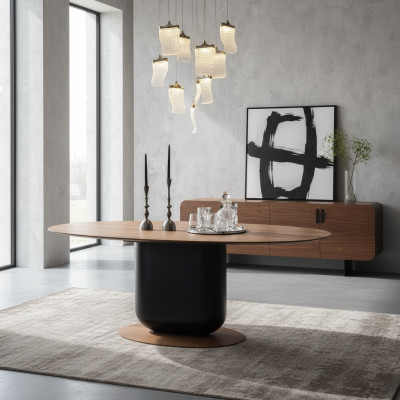 Table à manger Design Table Mobilier moderne Salle à manger Bois Design Mobilier de luxe Neuf