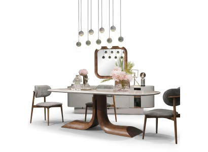 Salle à manger Table à manger 4x chaises Luxe Ensemble complet de 4 pièces Groupe de repas Table en bois