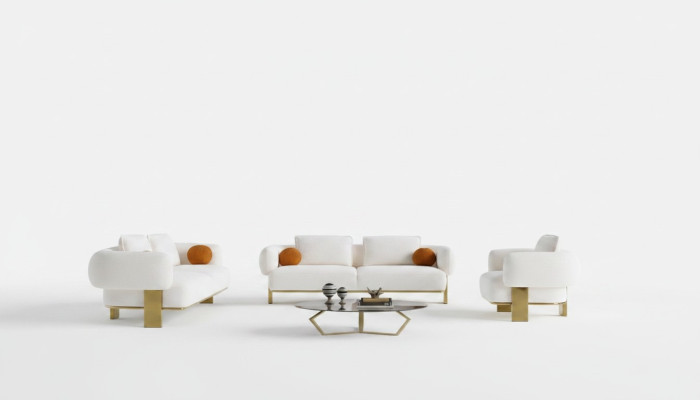 Ensemble de canapés Salon Ensemble complet de canapés Design Moderne Luxueux Fauteuil neuf