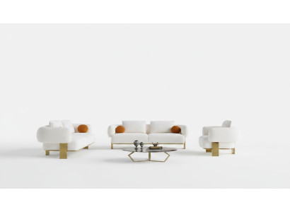 Ensemble de canapés Salon Ensemble complet de canapés Design Moderne Luxueux Fauteuil neuf