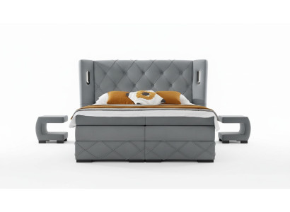 Chambre Set Lit 2x Table de chevet Moderne Complet Meubles de luxe en bois Ameublement