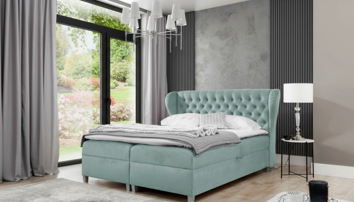 Chambre Lit moderne Chesterfield Meubles Lit rembourré Bois Design Ameublement