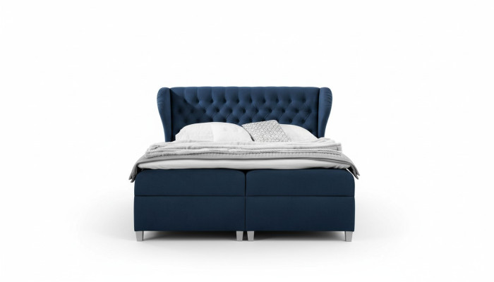 Lit sommier tapissier de luxe Chambre à coucher Lit Moderne 160x200cm Bois
