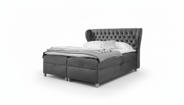 Lit Boxspring de luxe Design Chambre Lit rembourré Mobilier moderne Chesterfield
