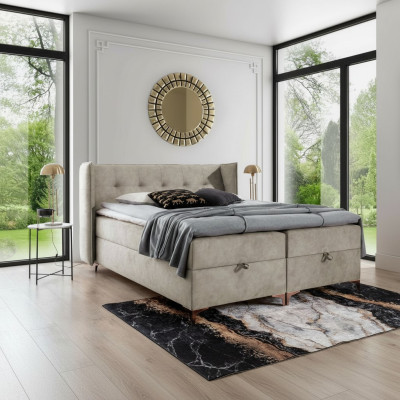 Ameublement Chambre Lit rembourré Lit sommier à ressorts de luxe double mobilier design
