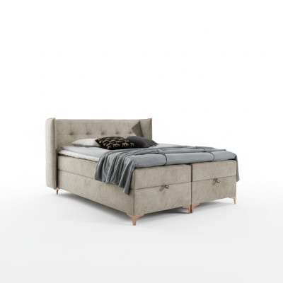 Ameublement Chambre Lit rembourré Lit sommier à ressorts de luxe double mobilier design