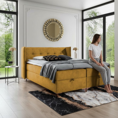 Lit 160x200cm Mobilier de luxe Design Chambre à coucher Lit à sommier tapissier double nouveau